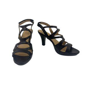 Naturalizer Black Dianna Dress Sandals Heels Size 8.5 M Womens Open Toe Shoes